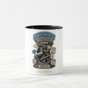 Caneca Universo do Excesso de Pensamento Café Divertido P