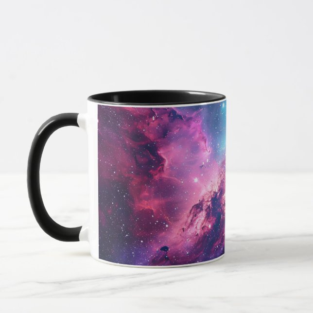 Caneca Universo rosa púrpura da nebulosa nebulosa do espa (Esquerda)