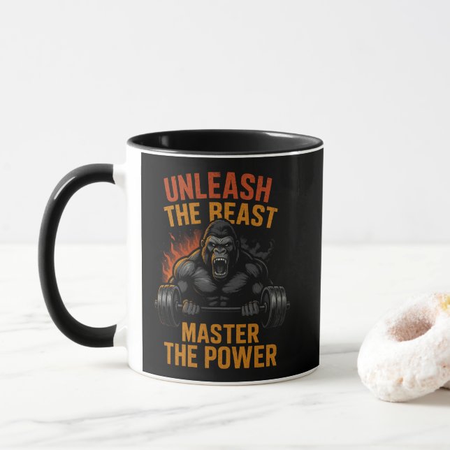 Caneca Unleash the Beast – Bodybuilding Power Muscle Gift (Com Donut)