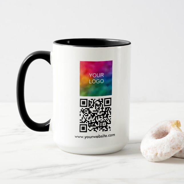 Caneca Upload Company Logo Custom QR Code Combo (Com Donut)