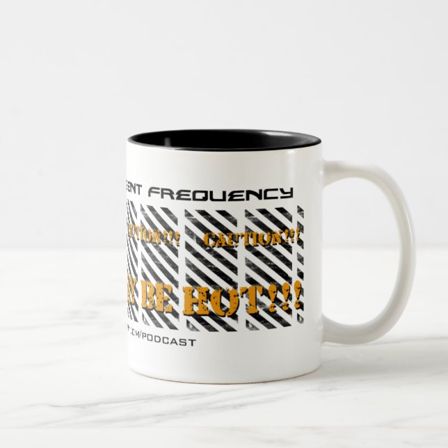 Caneca urgente BG BRANCA do Grunge do CUIDADO da (Direita)