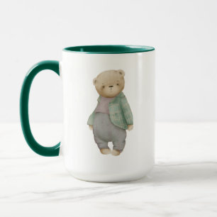 Caneca ursinho bonitinho numa jaqueta
