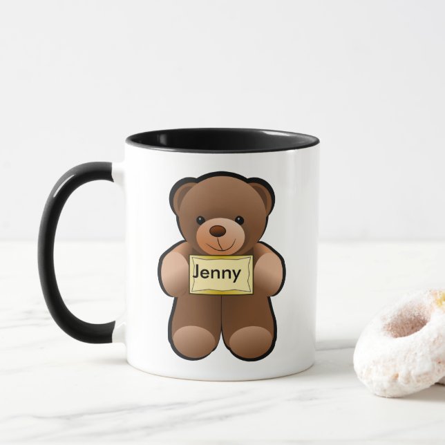 Caneca Ursinho Com Nome (Com Donut)