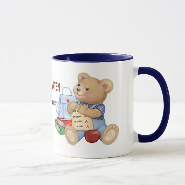 Caneca Ursinho de Dias Escolares - Professora do Jardim d (Direita)