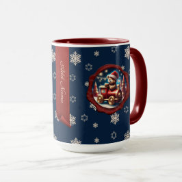 Caneca Ursinho de Natal2 - Banner personalizado azul