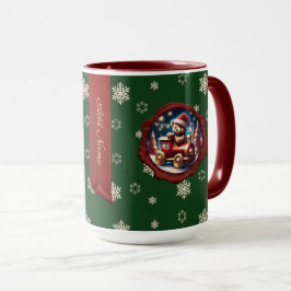 Caneca Ursinho de Natal2 - Banner personalizado verde