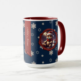 Caneca Ursinho de Natal - Amigo Personalizado Banner Azul