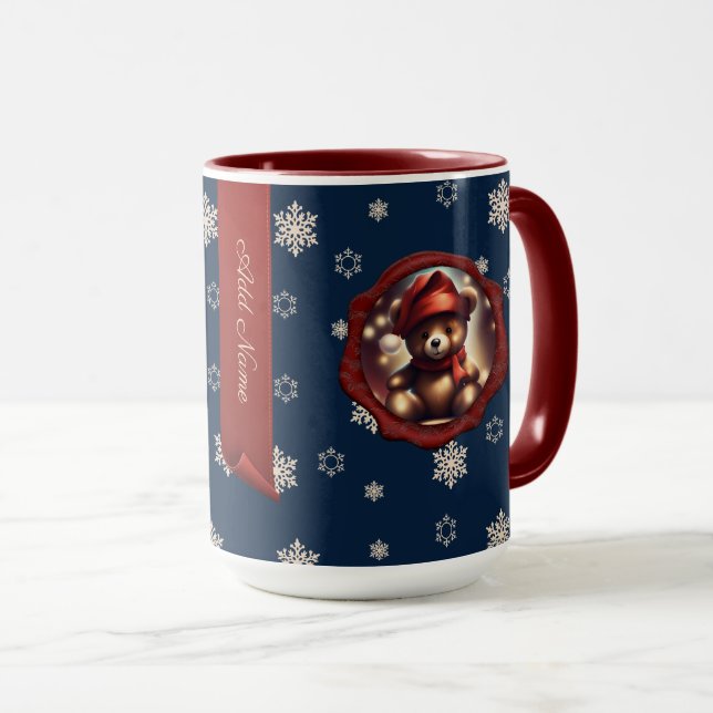 Caneca Ursinho de Natal - Banner personalizado flexível a (Frente Esquerda)