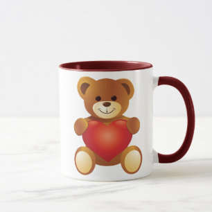 Caneca Urso bonito bonito que guardara um coração do amor