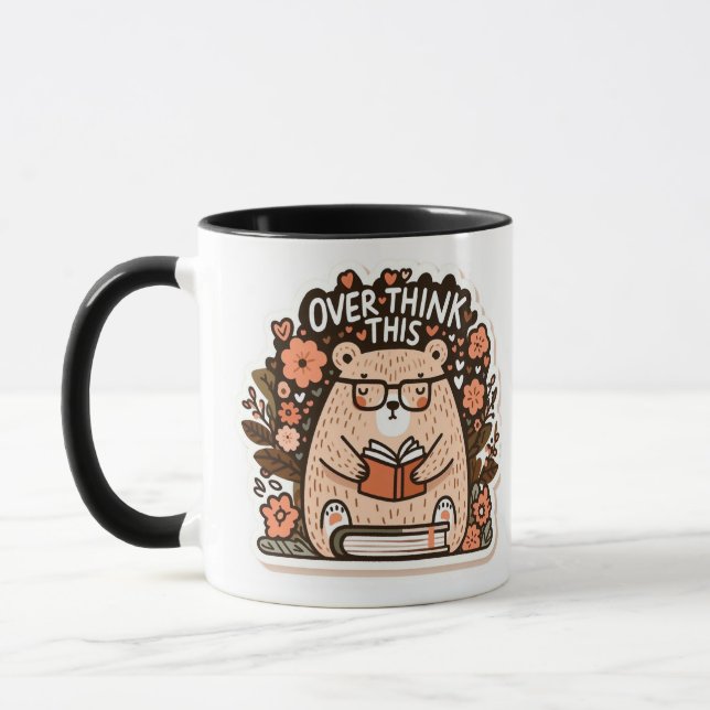 Caneca Urso com Óculos - Diário Quirk "OverThink This" (Esquerda)