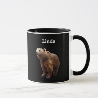 Caneca Urso de Brown personalizado no preto