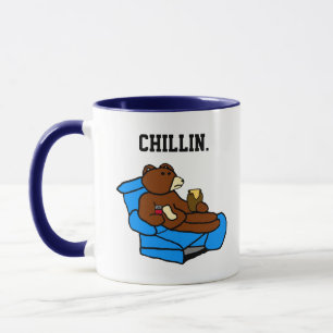 Caneca Urso de Cadeira Fácil e preguiçoso, Cartoon de Pai