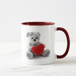 Caneca Urso de Cinza com coração