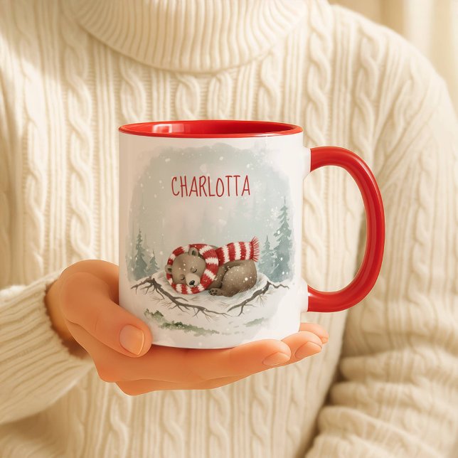 Caneca Urso de Inverno Personalizada – Design de A (Criador carregado)