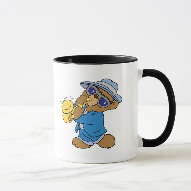 Caneca Urso de Jazz Blues de Saxofone (Direita)