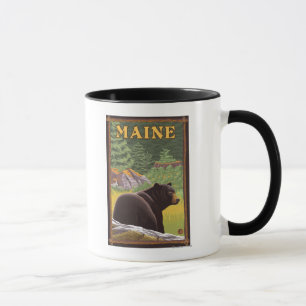 Caneca Urso de MaineBlack na floresta