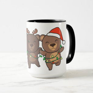 Caneca Urso de Natal Animais de Natal Molho