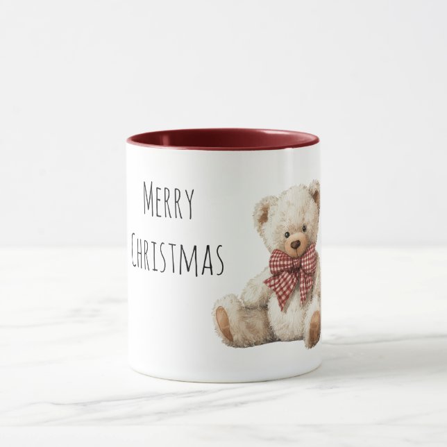 Caneca Urso de Pelúcia Arco Vermelho Natal  (Centro)