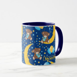 Caneca Urso de Teddy Bonito Sentado no Padrão da Lua