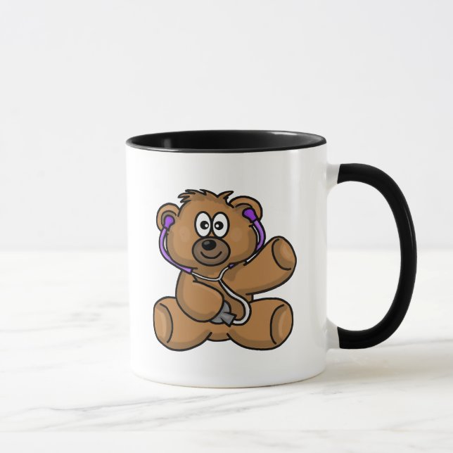 Caneca Urso de Teddy com Stethoscope Personalizar Mug de  (Direita)