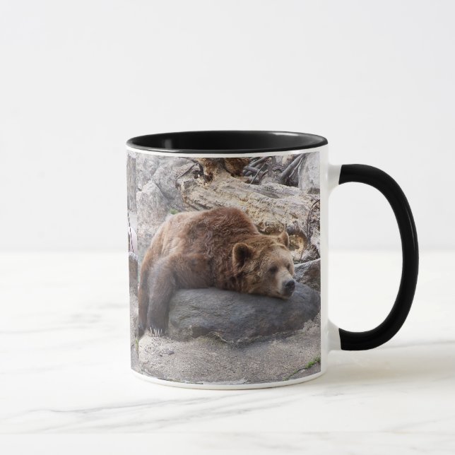 Caneca Urso de urso que descansa na rocha (Direita)