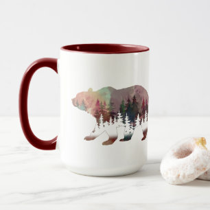 Caneca Urso de Vida Selvagem com Aquarelas Prowling