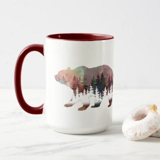 Caneca Urso de Vida Selvagem com Aquarelas Prowling