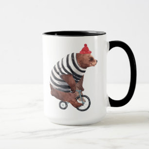 Caneca Urso do divertimento da bicicleta
