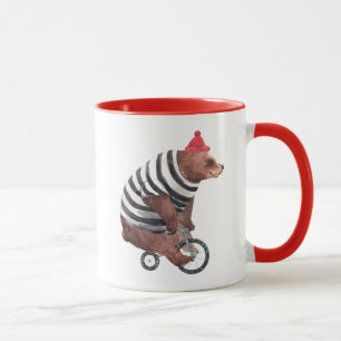 Caneca Urso do divertimento da bicicleta