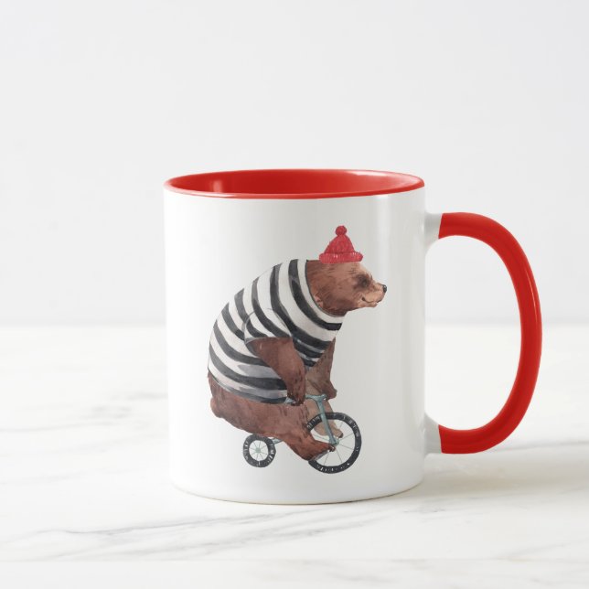 Caneca Urso do divertimento da bicicleta (Direita)