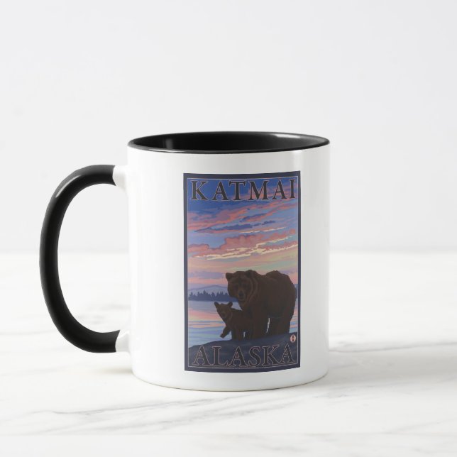 Caneca Urso e Cub - Katmai, Alaska (Esquerda)