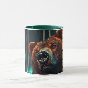 Caneca Urso Grizzly, Pássaros e Arte Aurora
