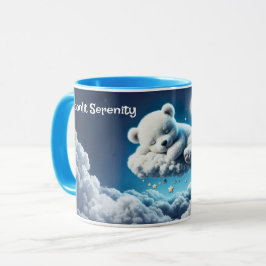 Caneca Urso mágico, sonhadora, noite pastel, arte azul