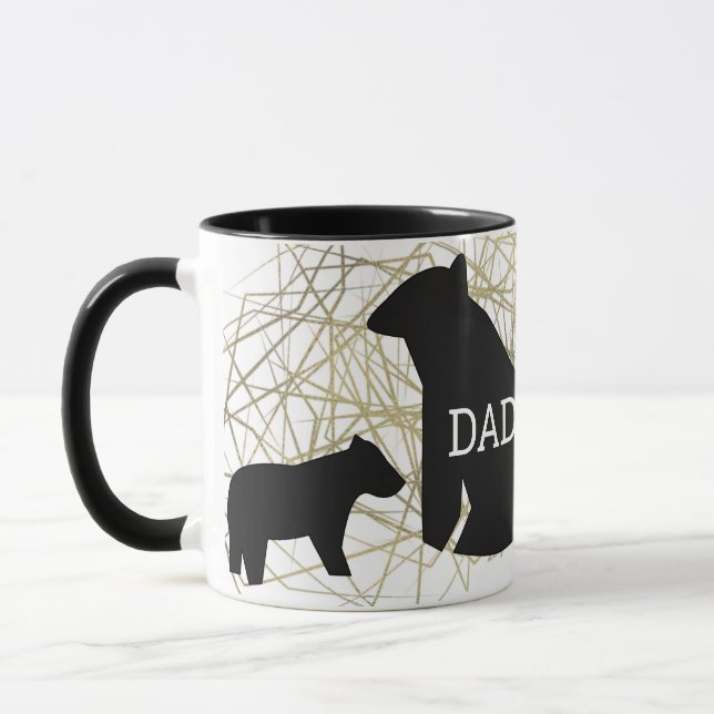 Caneca Urso Minimalista Pai Foil Abstrato (Esquerda)