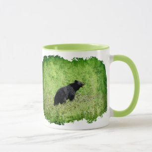 Caneca Urso Negro Andando em Arte Grass