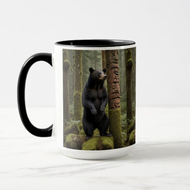 Caneca Urso Negro e Arte da Vida Selvagem Totem Polos (Esquerda)