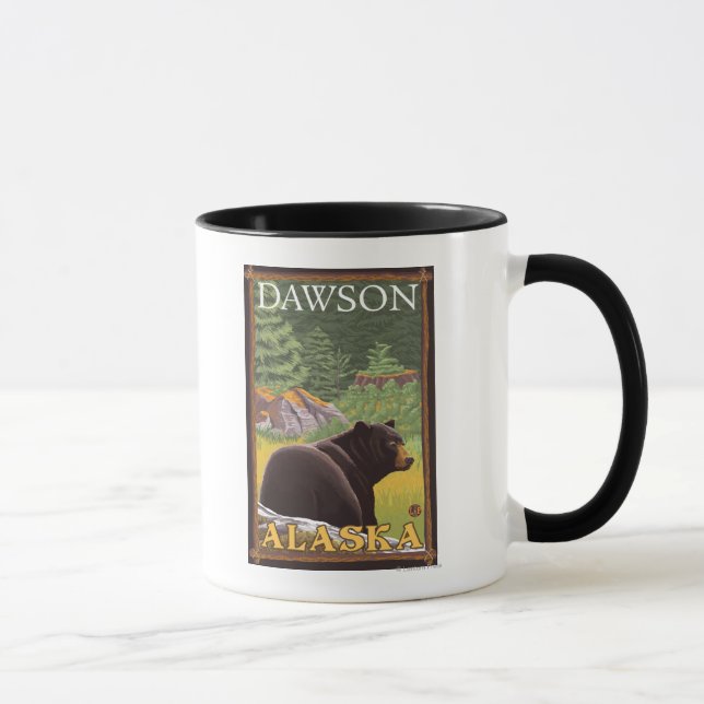 Caneca Urso Negro na Floresta - Dawson, Alasca (Direita)