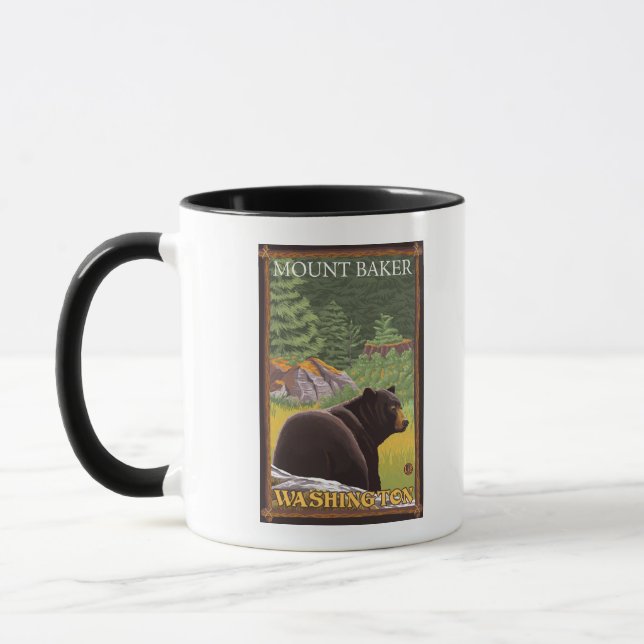 Caneca Urso Negro na Floresta - Monte Baker, Washington (Esquerda)