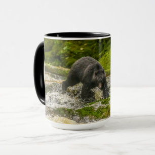 Caneca Urso Negro Pescando Qua Creek Colúmbia Britânica