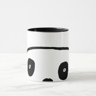 Caneca Urso Panda Kawaii Preto E Branco Simples Moderno