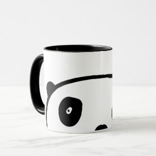 Caneca Urso Panda Kawaii Preto E Branco Simples Moderno