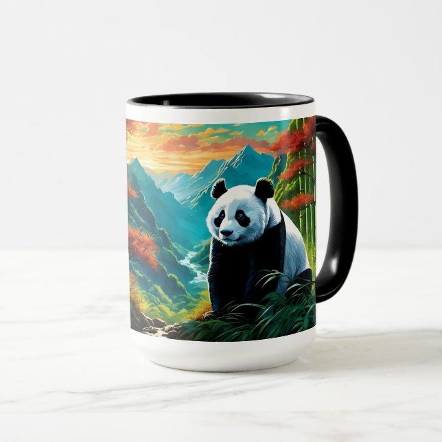 Caneca Urso Panda nas nuvens (Frente Esquerda)