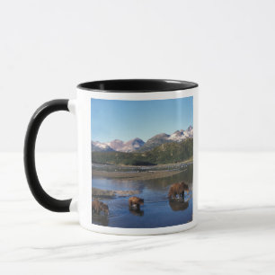 Caneca Urso pardo, urso cinzento, porca e filhotes em