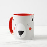 Caneca Urso polar bonito personalizou crianças<br><div class="desc">um pinguim engraçado festivo personalizado com o nome e o design inicial para crianças.</div>