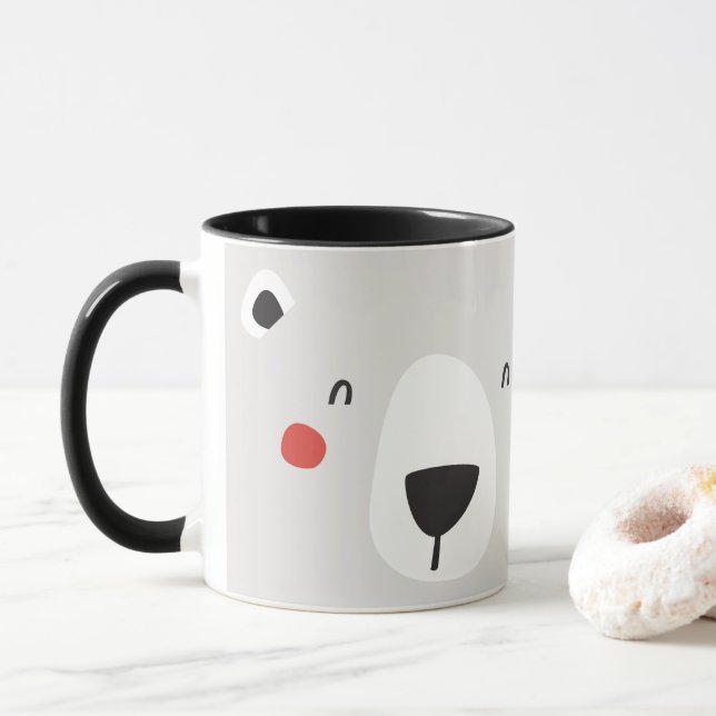 Caneca Urso polar bonito personalizou crianças (Com Donut)