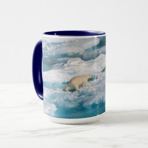 Caneca Urso polar que anda no mar