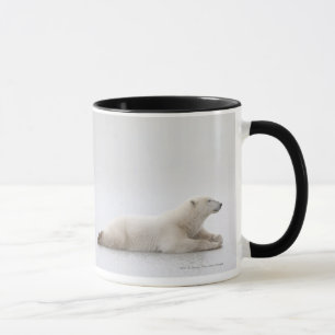 Caneca Urso polar que coloca em um lago do gelo