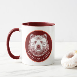Caneca Urso, Selvagem E Gratuita, Ilustração Desenhada À