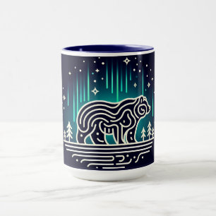 Caneca Urso Sob Luzes da Aurora