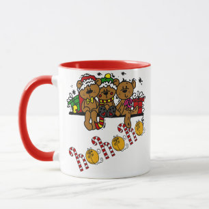 Caneca Ursos de Natal Castanho